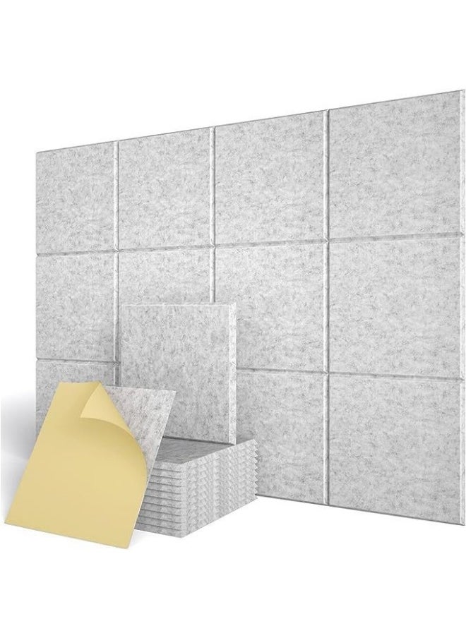 GGEROU - 12Pack Acoustic Panels Sound Proof Padding Bevled Edge Polyester Fiber Panels High Density Acoustic Treatment Wall Decoration for Home Office Studio 12X12X0.35inch Grey - Image 1