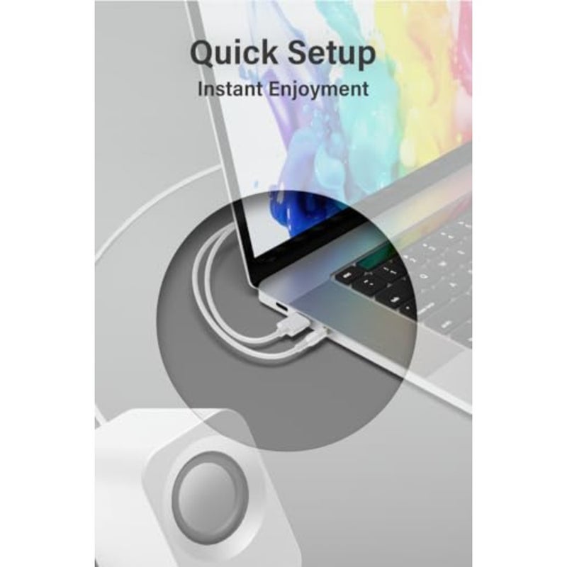 Speaker - 14W Stereo PC Speakers, USB Powered, Compact Size with 30° Tilt Design, Volume Dial Control, for Desktop, Laptop, Monitor, Gaming Consoles - Image 5