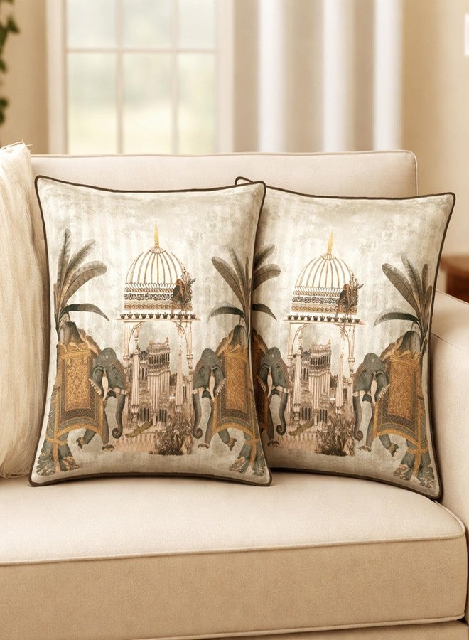 ELORA Soft Cushion Covers[16 * 16 in] (3, Heritage Ivory) - Image 1