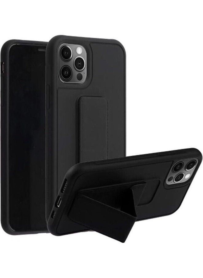 Generic - Protective Case Cover with Finger Grip Stand for Apple iPhone 13 Pro Max Black - Image 1