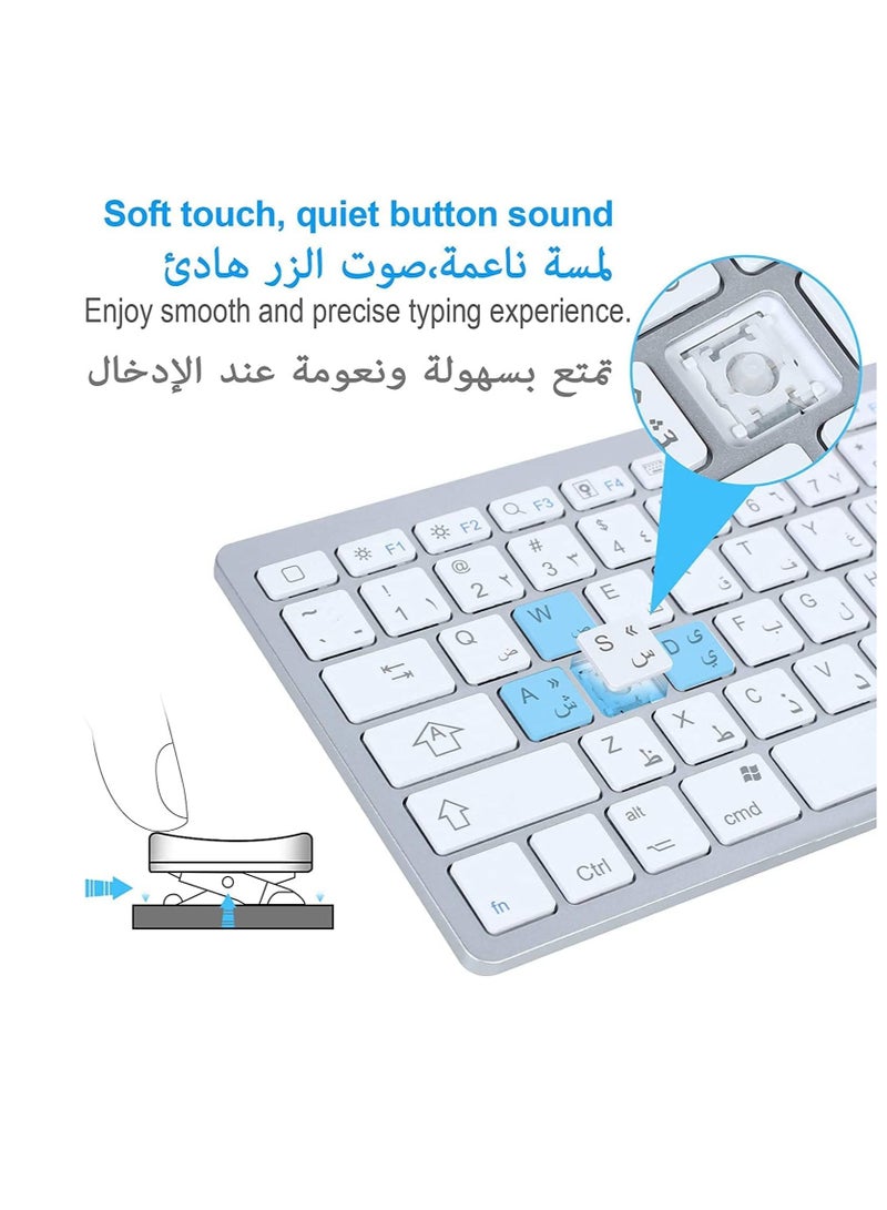 NTECH Arabic English Wireless Portable Bluetooth Keyboard Compatible For iPad Pro Air Mini iOS Android Tablet And iPhone etc - Image 5