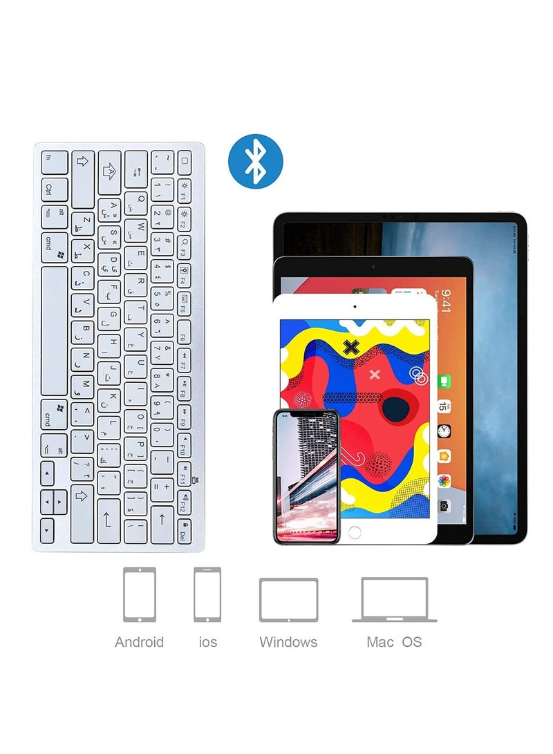 NTECH Arabic English Wireless Portable Bluetooth Keyboard Compatible For iPad Pro Air Mini iOS Android Tablet And iPhone etc - Image 2