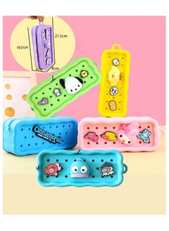 kuromi Sanrio Pom Pom Purin student big capacity pencil bag silicone pen bag school supplies gift  - Image 3
