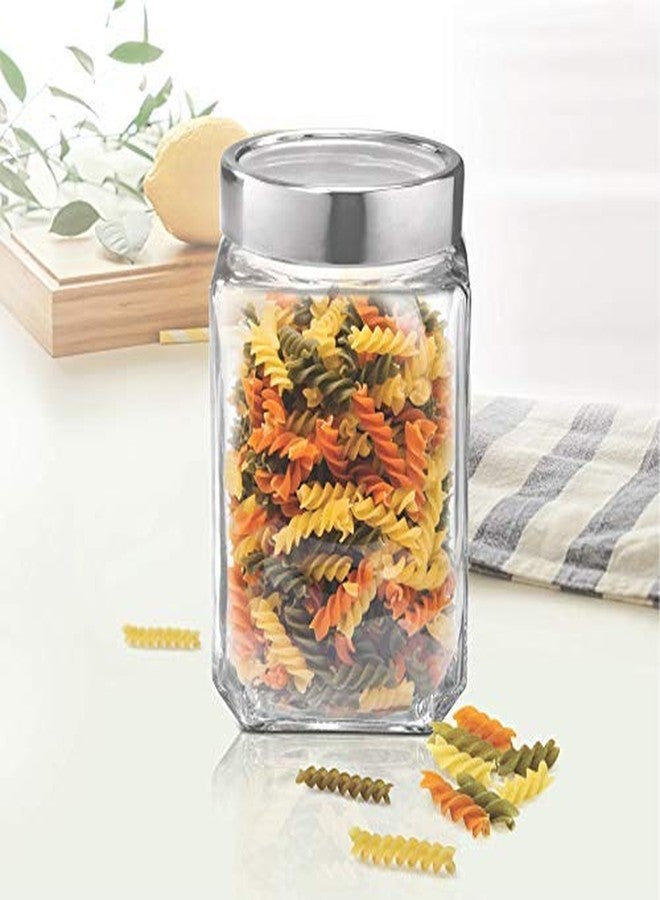 Treo by Milton Cube Storage Containers, 1 Piece, Glass Jar with Air Tight Steel Lid, 1200 ml, Transparent Jars for Snacks, Pulses, Masala, Pickles, Cereals, Cookies, Dry Food - Image 4
