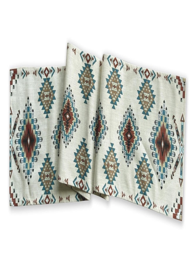 EZ.enjoy Cotton Linen Table Runner Aztec Southwest Geometric 70 X 13 Inch Table Setting Decor for Garden Farmhouse Party Holiday Dinner Home Decoration Everyday - Image 2
