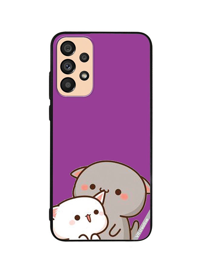 VR CREATIVE Protective Case Cover For Samsung Galaxy A73 5G Two Cute Cats Design Multicolour - Image 1