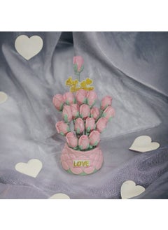 Taşdevri Life Tasdevri Life Valentine's Day Special Stone Pot Flower Pink Rose  - Image 1