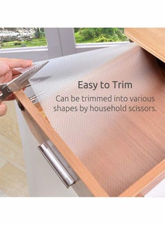 HomarKet Shelf Liner 3 Rolls 150x45cm  Non-Slip Non-Adhesive Drawer Liner EVA Clear Cupboard Cabinet Pad Mat for Kitchen Pantry Laundry Room Office Bedroom  - Image 4