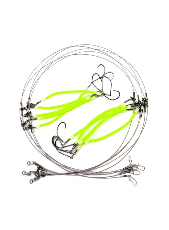 SENYUBBY High Strength 49-Strands Steel Wire Leader Rigs with Hooks Swivels Snap Connect,Saltwater Fishing Assecories Steel Wire Leader with Nylon-Coating - Image 1