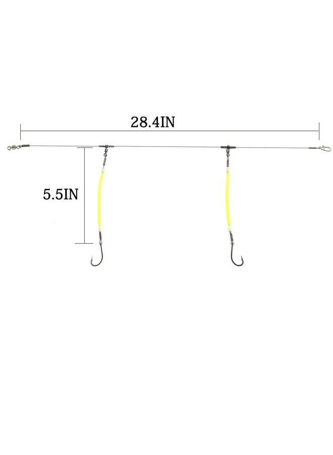 SENYUBBY High Strength 49-Strands Steel Wire Leader Rigs with Hooks Swivels Snap Connect,Saltwater Fishing Assecories Steel Wire Leader with Nylon-Coating - Image 5