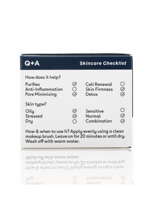 Q+A Activated Charcoal Face Mask | 50g | Detoxifying Charcoal Mask with Activated Charcoal, Bentonite, and Kaolin - Image 3