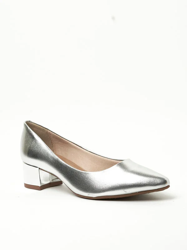 Beira Rio Beira Rio Ladies Low Heel Shoes Silver | Made In Brazil