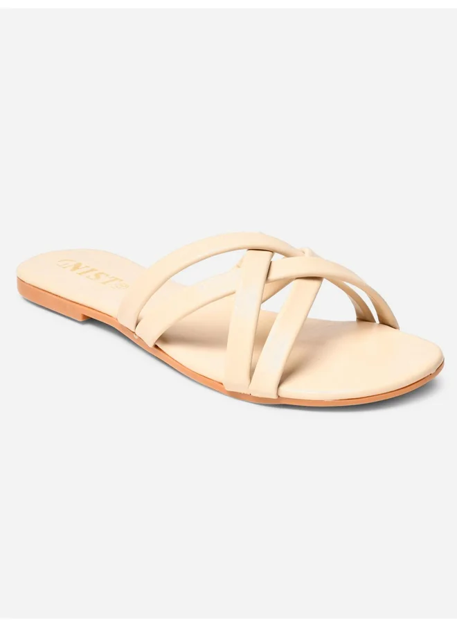 GNIST GNIST Cross Strap Open Toe Flat Sandals