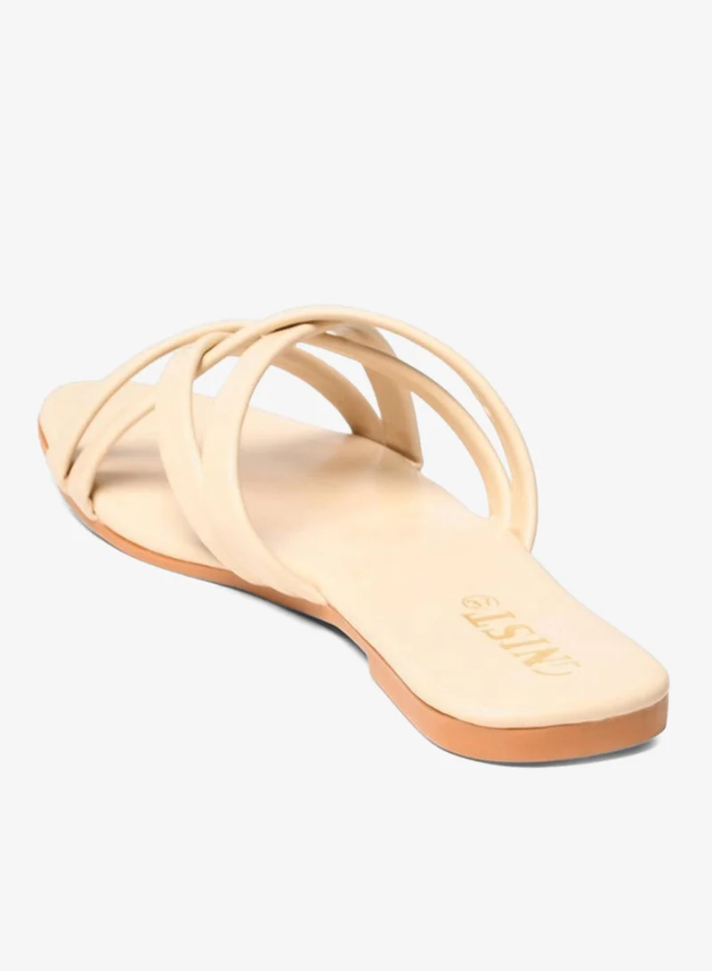 جنيست صنادل مسطحة مفتوحة من الأمام بحزام متقاطع من