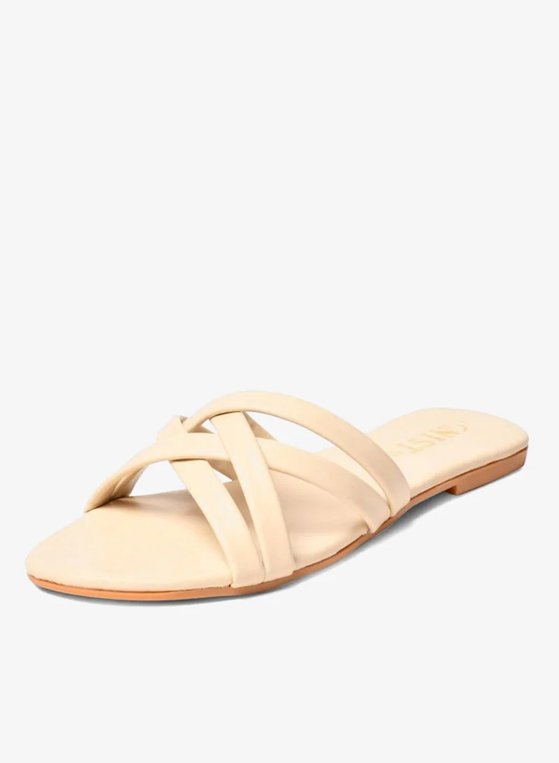 جنيست صنادل مسطحة مفتوحة من الأمام بحزام متقاطع من