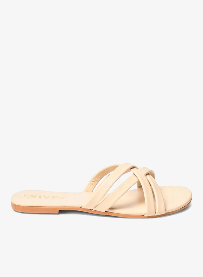 GNIST GNIST Cross Strap Open Toe Flat Sandals