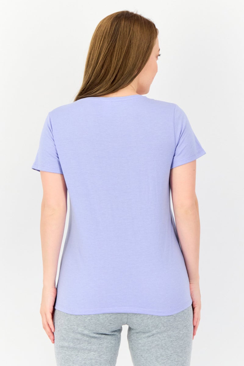 zivame Women 2 Pcs Crew Neck Graphic Print Short Sleeve Sleepwear Set, Multicolor - Image 5