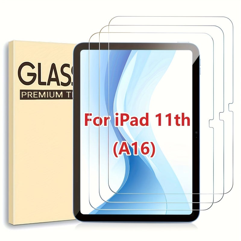 3 قطع من واقي الشاشة الزجاجي المقسّى لإصدار iPad الجيل العاشر والحادي عشر شفافية عالية - Image 1