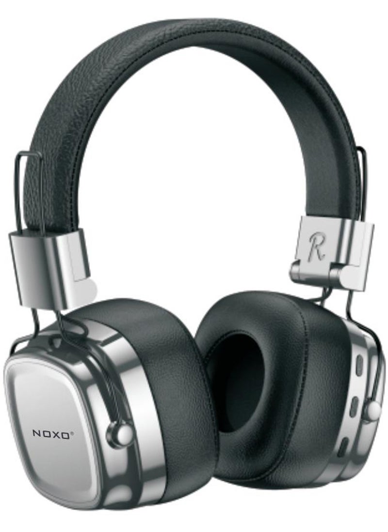 NOXO HN-1 Wireless Hi-Fi Headphones with Wired Option – 24H Playtime & LDAC Support - Silver Black  - Image 1