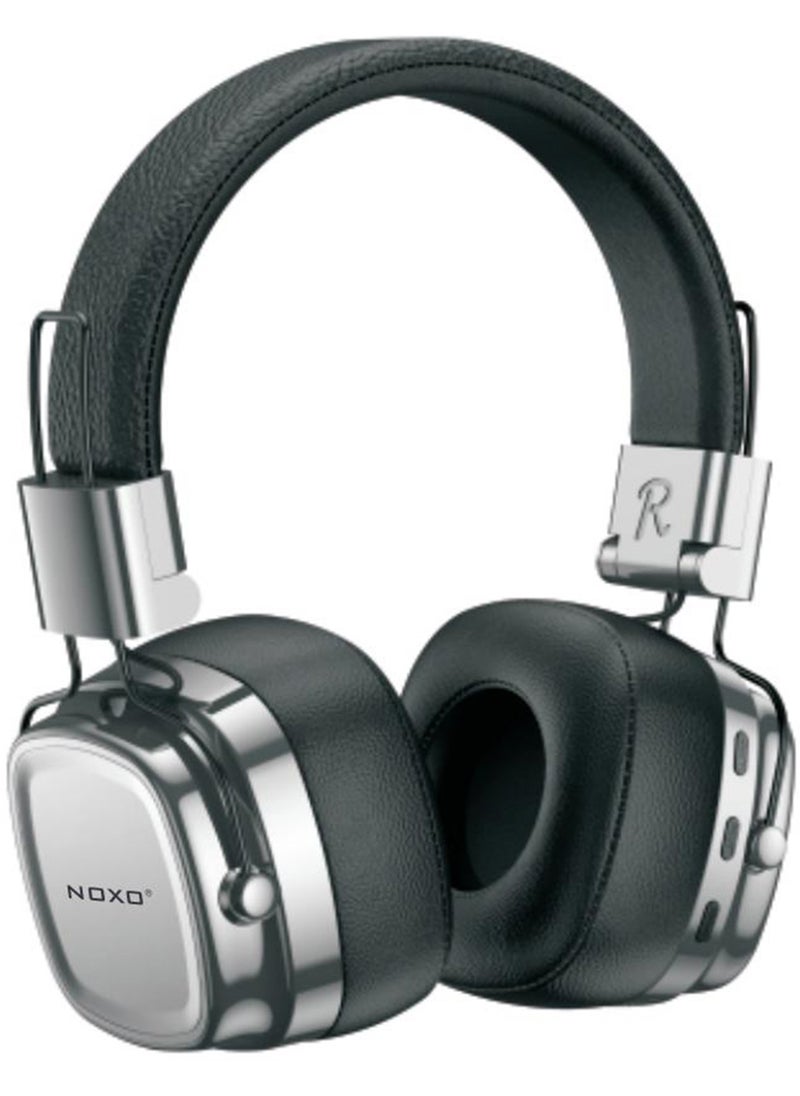 NOXO HN-1 Wireless Hi-Fi Headphones with Wired Option – 24H Playtime & LDAC Support - Silver Black  - Image 2