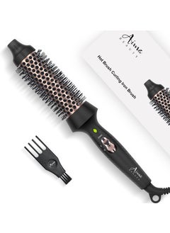 Aima Beauty Aima Beauty Thermal Brush, 1.3"/35mm Volumizing Brush Makes Hair Silky Smooth, Ionic Hot Brush Create Smooth & Shiny Loose Curls, Fast Heating, Dual Voltage, 60Mins Auto Shut down, Black 