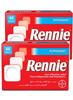 RENNIE Pack Of 2 Rennie Fast Effective Antacids chewable tab 48  - Image 1