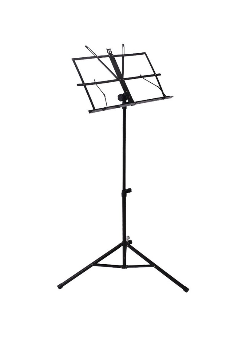 شاربدو حامل نوتات موسيقية قابل للطي ثنائي الاستخدام 2 في 1، رف كتب مكتبي، محمول وخفيف الوزن، مع حامل أوراق وحقيبة حمل للآلات الموسيقية (أسود) - Image 2