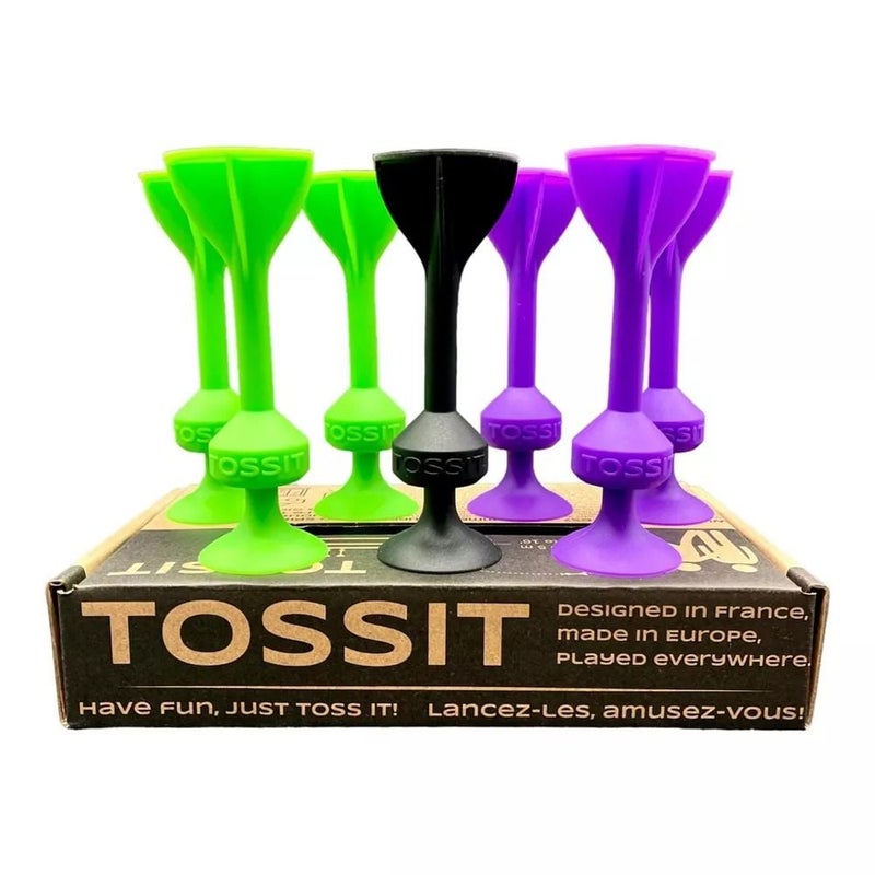 TOSSIT The Ultimate Dart Game Starter Pack (7 Pieces, Green/Purple) - Image 1