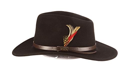 Scala Classico Men's Crushable Felt Outback Hat, Black, Large - Image 1
