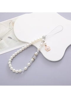 Generic Small perfume pearl mobile phone chain - Small flower pendant mobile phone lanyard - Beaded charm - Mobile phone camera wallet MP3 MP4 iPod PSP PSP key chain female wristband  - Image 1
