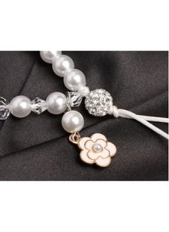Generic Small perfume pearl mobile phone chain - Small flower pendant mobile phone lanyard - Beaded charm - Mobile phone camera wallet MP3 MP4 iPod PSP PSP key chain female wristband  - Image 4