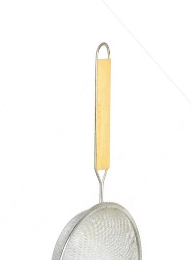 TrueCraftware- 6-Inch Single Medium Mesh Strainer Stainless Steel 6-1/2" Handle Length Wooden Handle- Kitchen Utensil Food Strainer Skimmer Spoon for Cooking Sieve Sifters Pasta Fruits Vegetable - Image 5