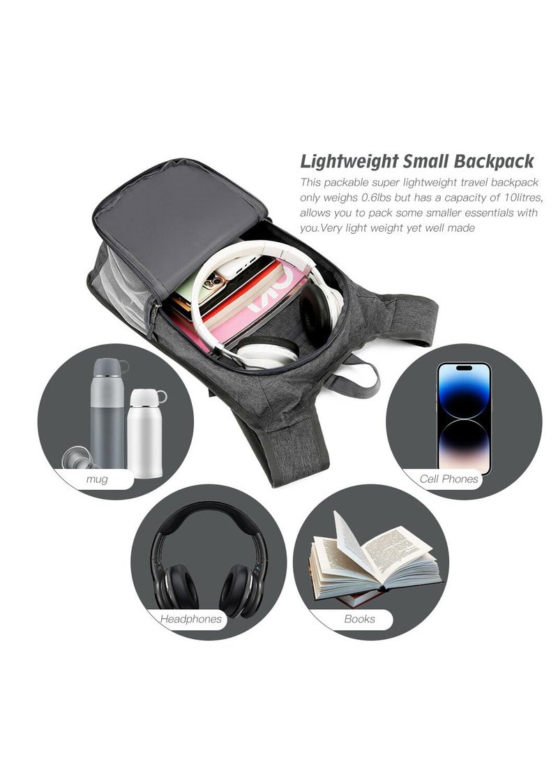 Excefore Foldable Backpack, 15L Lightweight Packable Hiking Backpack, Outdoor Camping Sports Knapsack for Men Women Kids Backpack for Gym, Dark Gray - Image 3