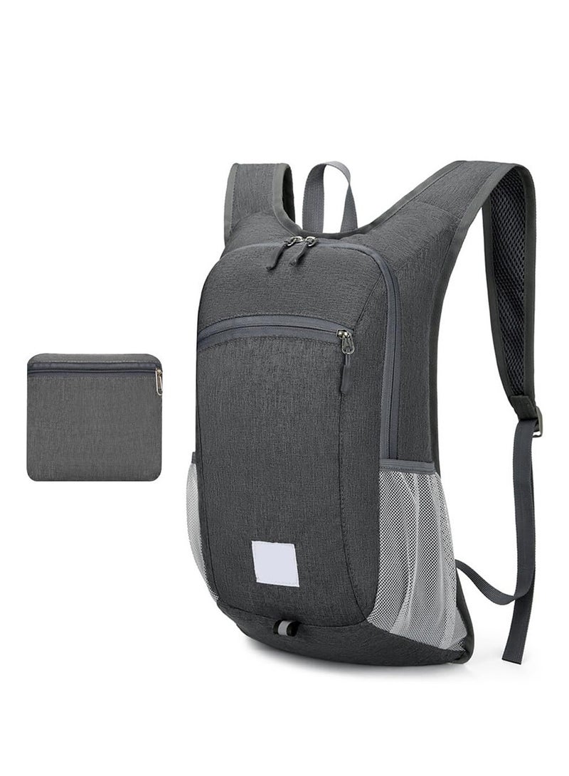 Excefore Foldable Backpack, 15L Lightweight Packable Hiking Backpack, Outdoor Camping Sports Knapsack for Men Women Kids Backpack for Gym, Dark Gray - Image 2
