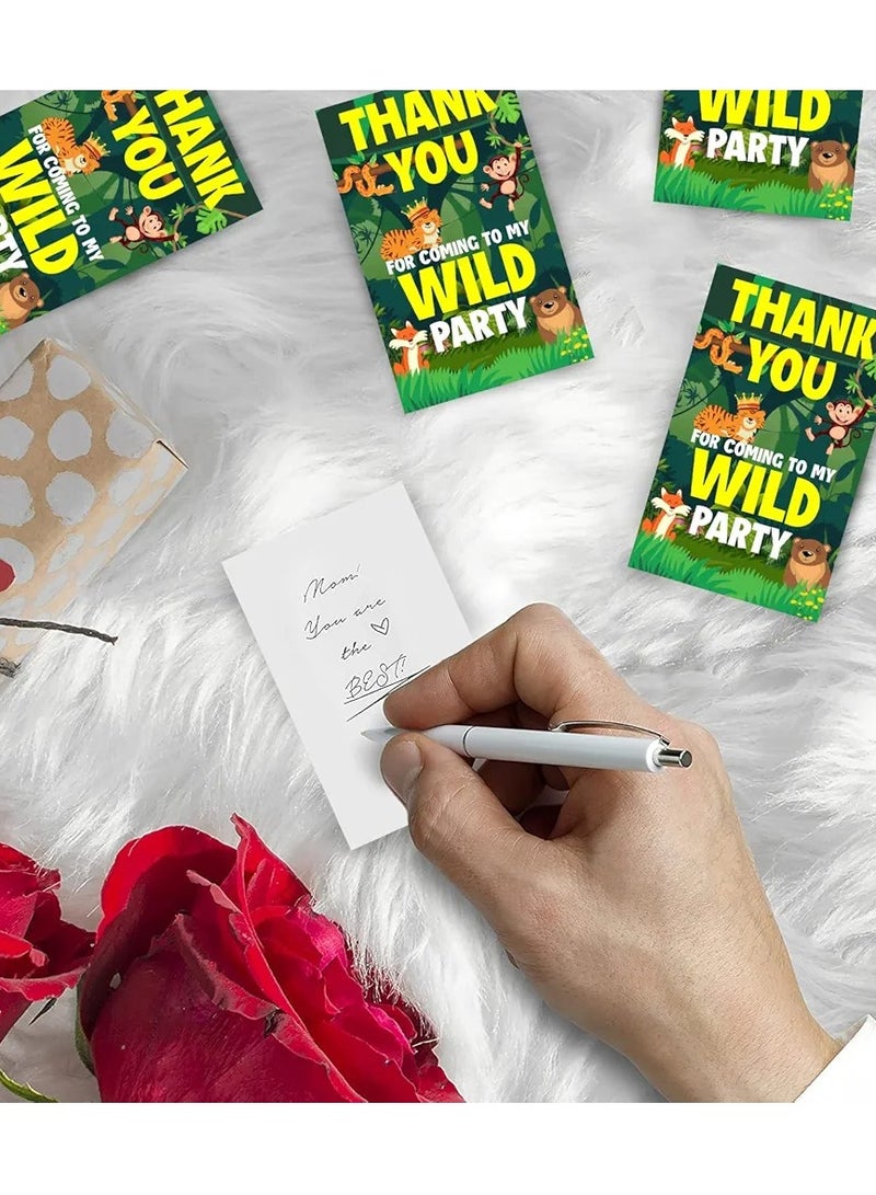 Jungle Theme Thank You for Coming To My Wild Party Tags for Birthday,Jungle Thank You Label Tags for Birthday,Bridal Shower, Wedding, Baby Shower, Thanksgiving Favor (Pack of 40) - Image 4