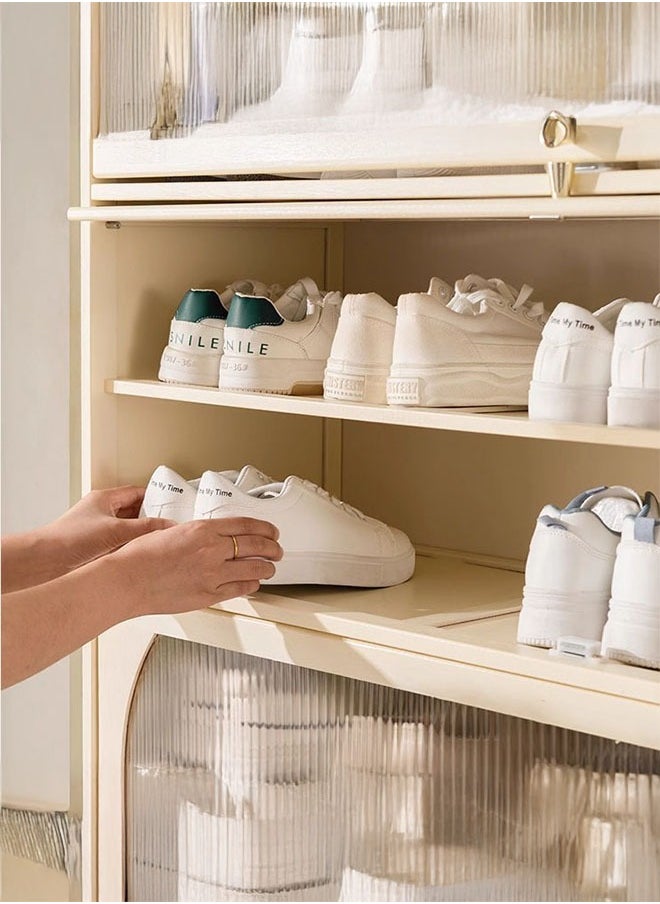 Minimalist Multi-Layer Shoe Storage Cabinet with Transparent Sliding Doors (3 Door 7 Floor)