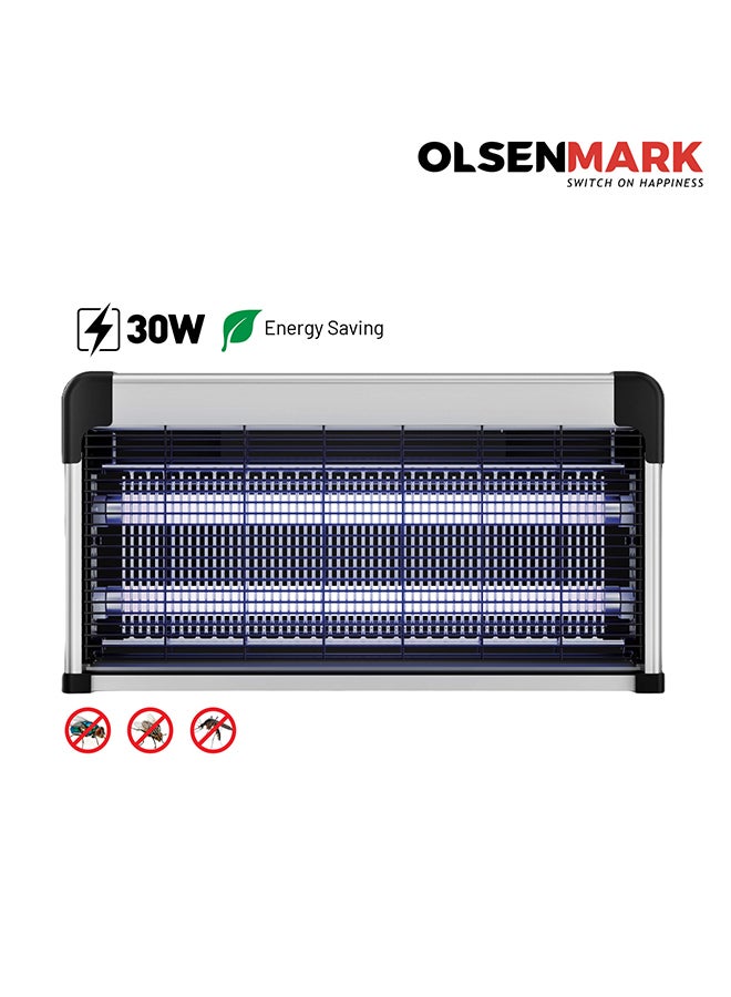 Olsenmark Electric Insect Killer- Automatic Pest and Fly Killing Machine, Energy Saving- Natural and Chemical Free, Advanced Technology with Low Power Consumption 30 W OMBK1512 White/Light Blue - Image 2
