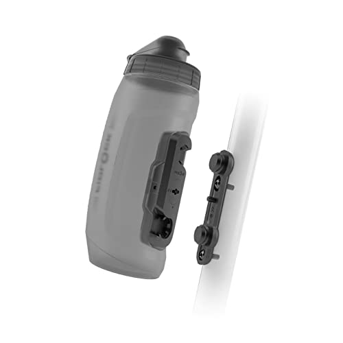 FIDLOCK Twist Bottle 590ml/20oz + Base Systems | New Leak-Proof, Self-Sealing Bottle Cap | Bike Water Bottle Holder with No Screws & Attached Bottle | Cage Free Magnetic Rack | Smoke - Image 1