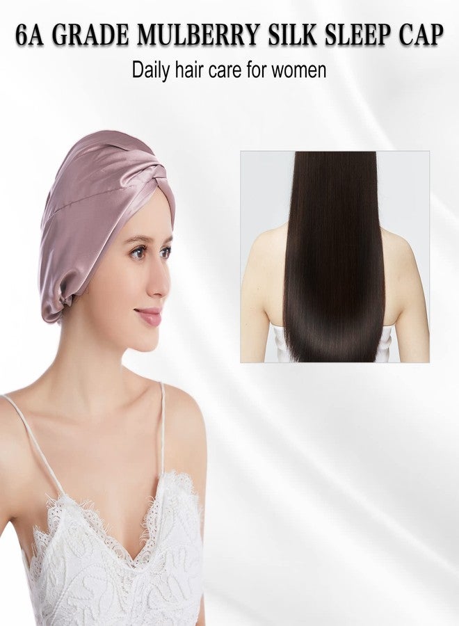 SOBONNY Silk Bonnet for Sleeping 100% Mulberry Silk Sleep Cap for Women Hair Care Night Cap Fixed by The Elastic(1Pc, Bean Pink) - Image 2