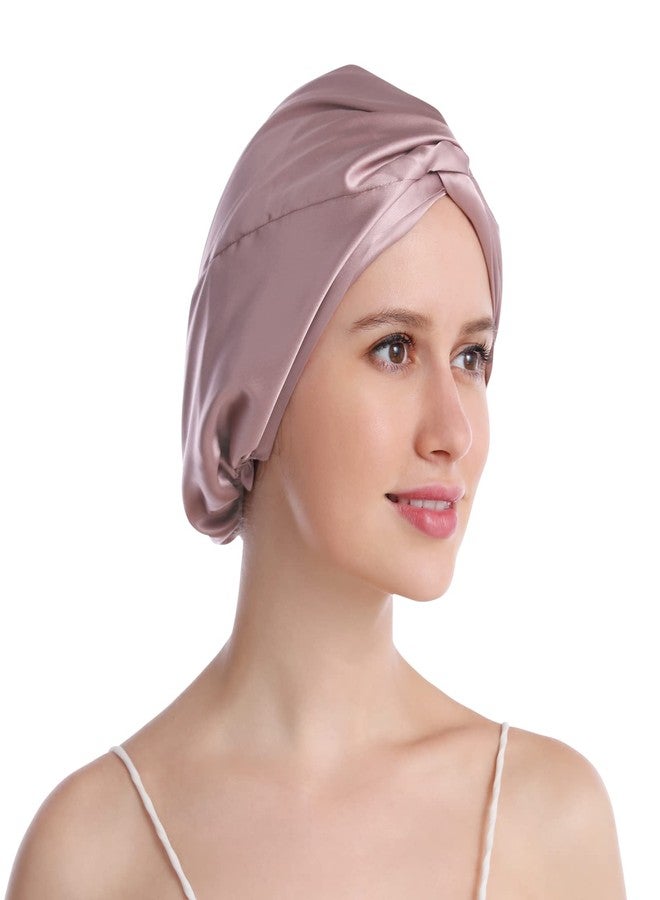 SOBONNY Silk Bonnet for Sleeping 100% Mulberry Silk Sleep Cap for Women Hair Care Night Cap Fixed by The Elastic(1Pc, Bean Pink) - Image 1