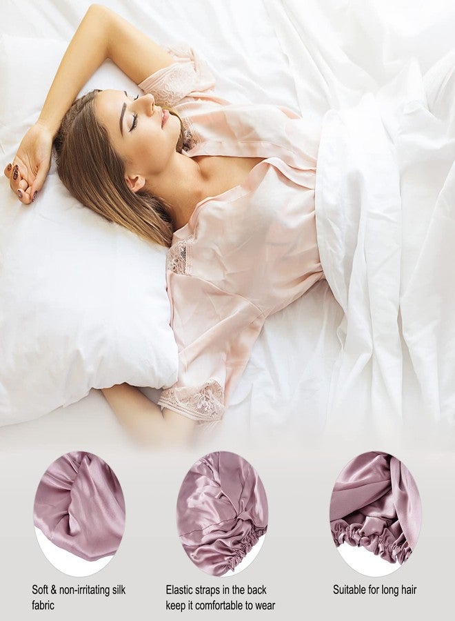 SOBONNY Silk Bonnet for Sleeping 100% Mulberry Silk Sleep Cap for Women Hair Care Night Cap Fixed by The Elastic(1Pc, Bean Pink) - Image 3