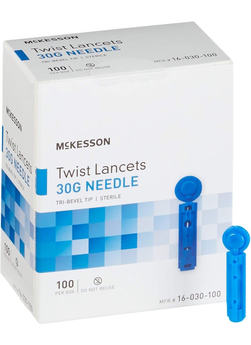 McKesson McKesson Twist Lancets - 30G Needle, Ideal for Blood Testing, Blue Lancets for Blood Surgar Testing, 100 Count, 50 Packs, 5000 Total 