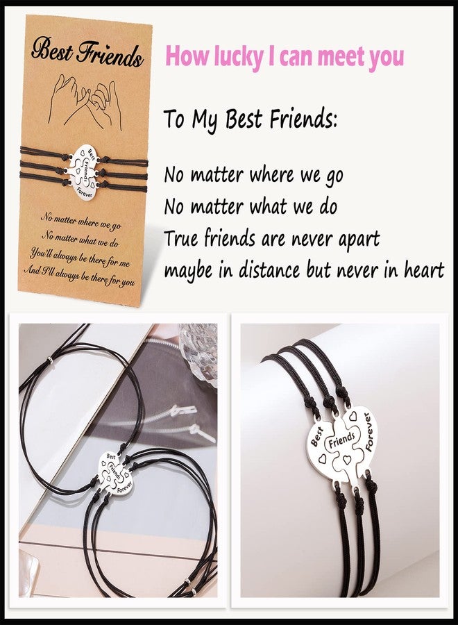 Tarsus Friendship Bracelets for 3, BFF Best Friend Bracelet for 3 Matching Jewelry Birthday Christmas Galentines Day Gifts for Women Girls - Image 4