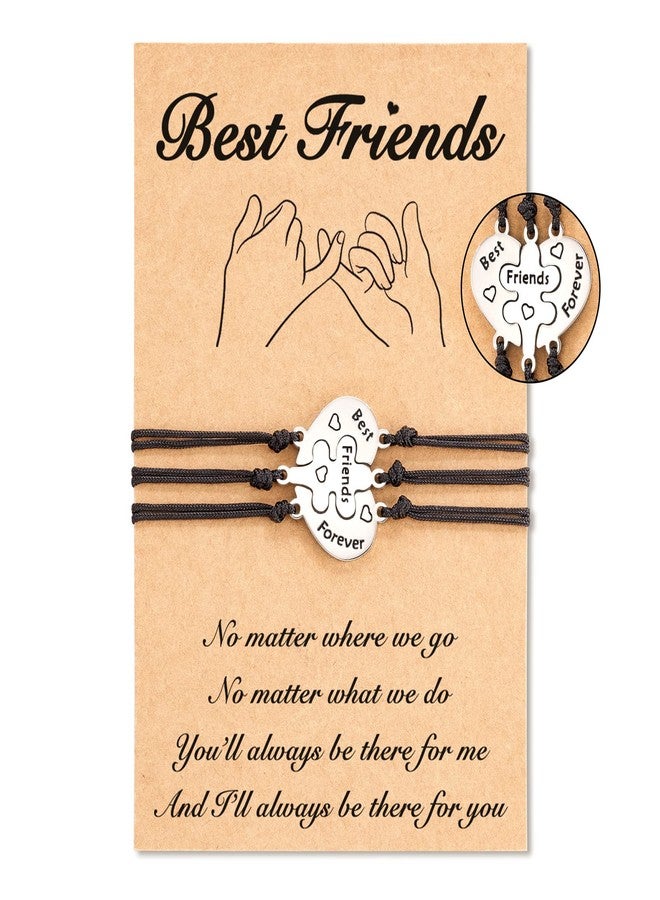 Tarsus Friendship Bracelets for 3, BFF Best Friend Bracelet for 3 Matching Jewelry Birthday Christmas Galentines Day Gifts for Women Girls - Image 1