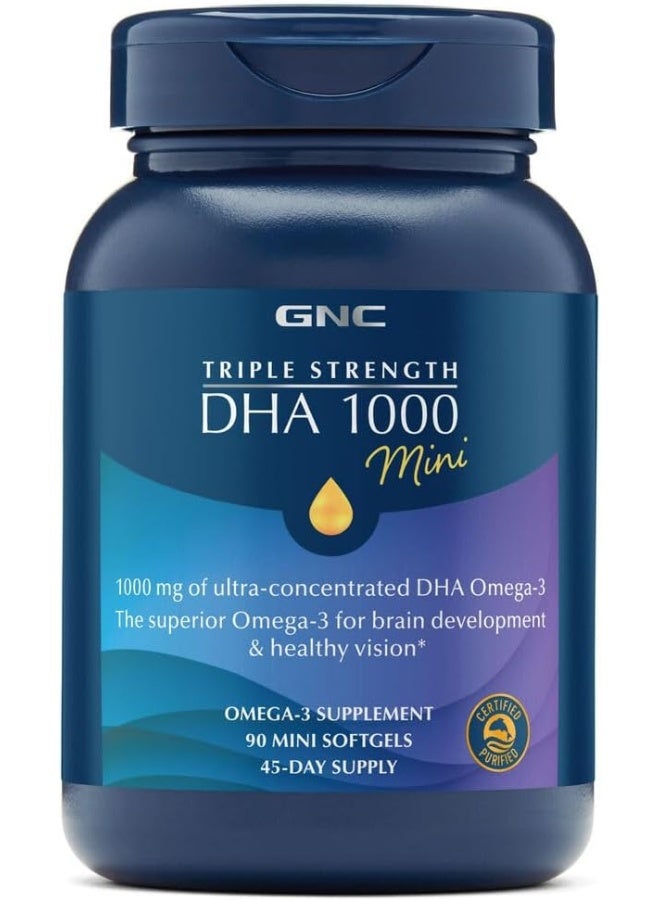 جي إن سي قوة ثلاثية Dha 1000 Mini، 90 كبسولة هلامية - Image 1