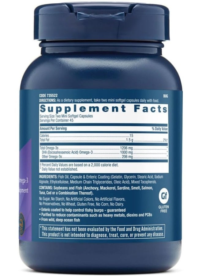 جي إن سي قوة ثلاثية Dha 1000 Mini، 90 كبسولة هلامية - Image 2