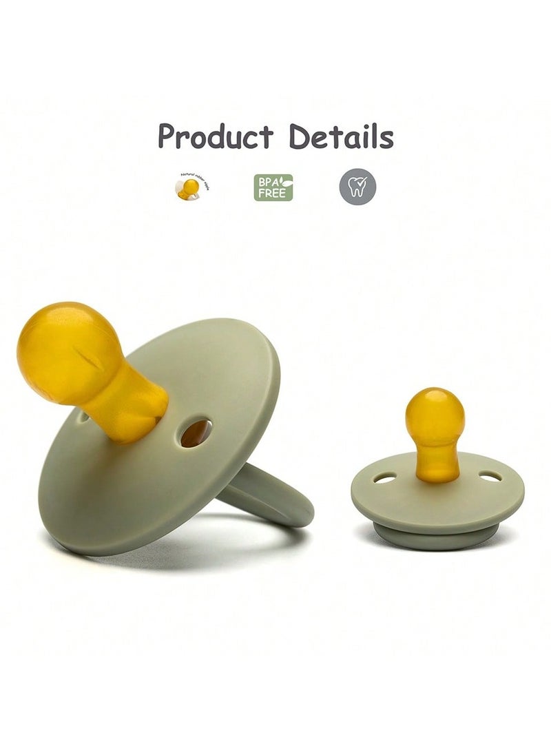 Mr. Penda Baby Pacifier 0-6 Months, 2 Pack Soother with Bear Shape, Round Natural Rubber Nipple, BPA Free (White/Pink)  - Image 3