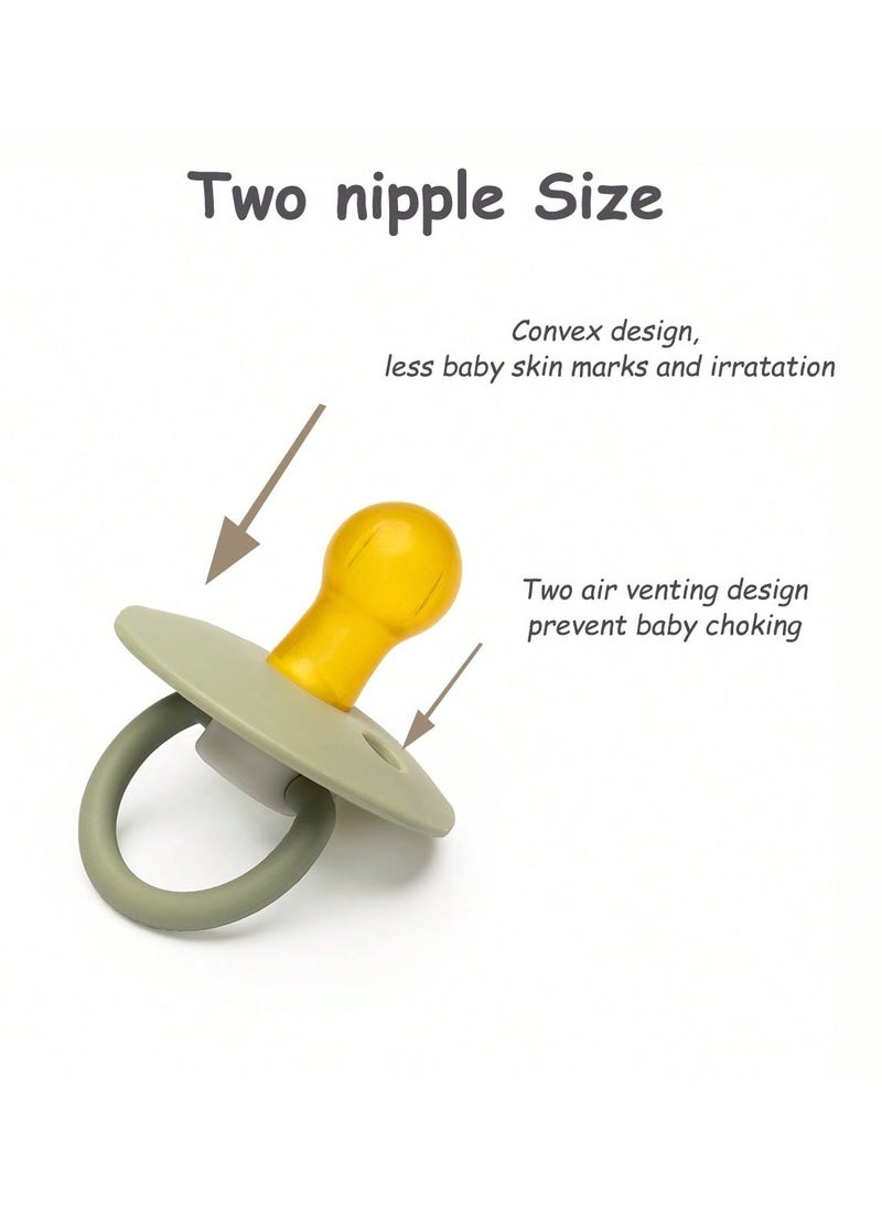 Mr. Penda Baby Pacifier 0-6 Months, 2 Pack Soother with Bear Shape, Round Natural Rubber Nipple, BPA Free (White/Pink)  - Image 4