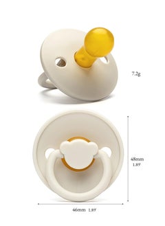 Mr. Penda Baby Pacifier 0-6 Months, 2 Pack Soother with Bear Shape, Round Natural Rubber Nipple, BPA Free (White/Pink)  - Image 5