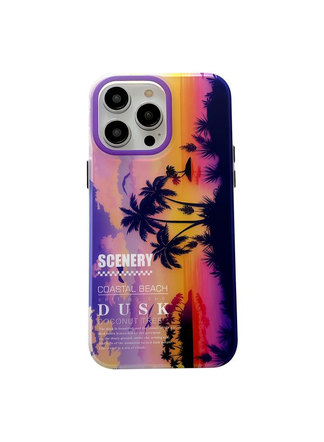 S-TOP Case For iPhone 13 Pro Max Coconut Dual-side Laminating Laser Frosted Phone Case - Image 1